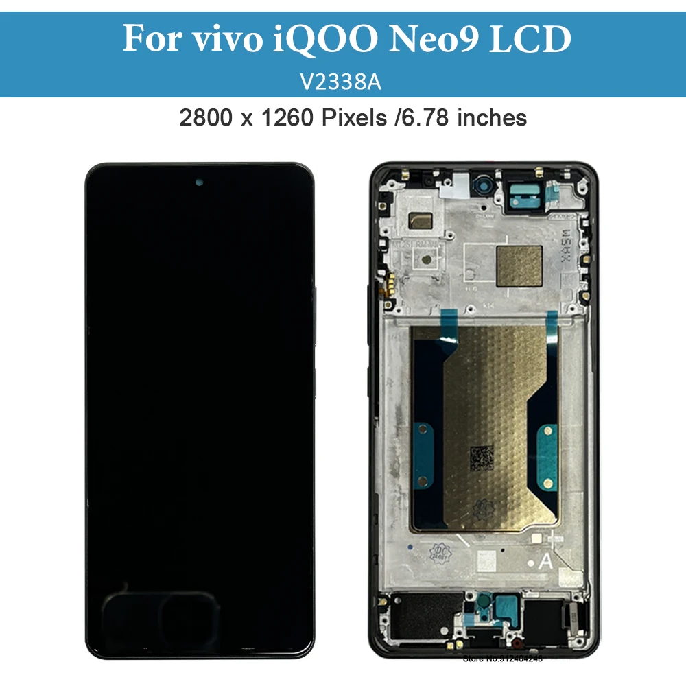 Original LCD Screen For vivo iQOO Neo9 LCD Display V2338A Touch Panel Digitizer Assembly AMOLED For vivo iQOO Neo9 Replacement