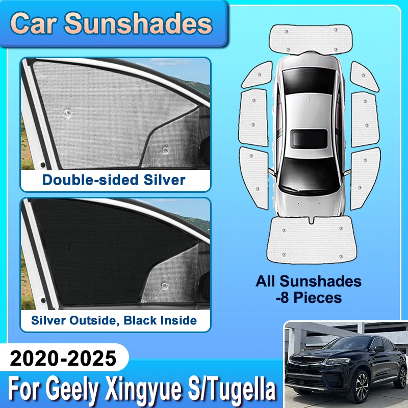 

For Geely Xingyue Tugella 2020-2025 S FY11 Knewstar 001 Car Full Privacy Sunshade Suction Cups Sun Shade Covers Auto Accessories