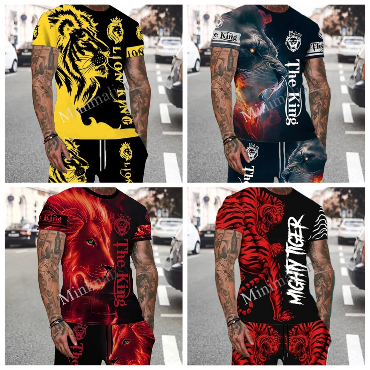 

25-26 Summer Hot-selling Fashion Trend Luxury Suit 3D Printing American Street Breathable Quick-drying T-shirt Shorts Set