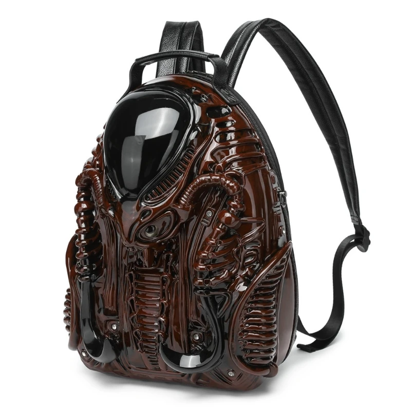 Woman Halloween Backpack Cool Predalien Handbag Man Casual Daypacks 3D Xenomorph Shaped Backpack Novelty Travel Backpack