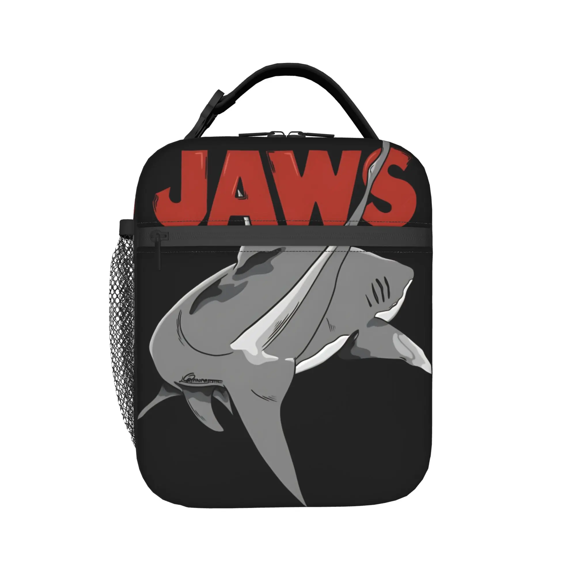Jaws Gray Shark Lunch Bag  Casual Lunch Box For Girl Boy  Outdoor Picnic Cooler Bag Waterproof Thermal Lunch Bags
