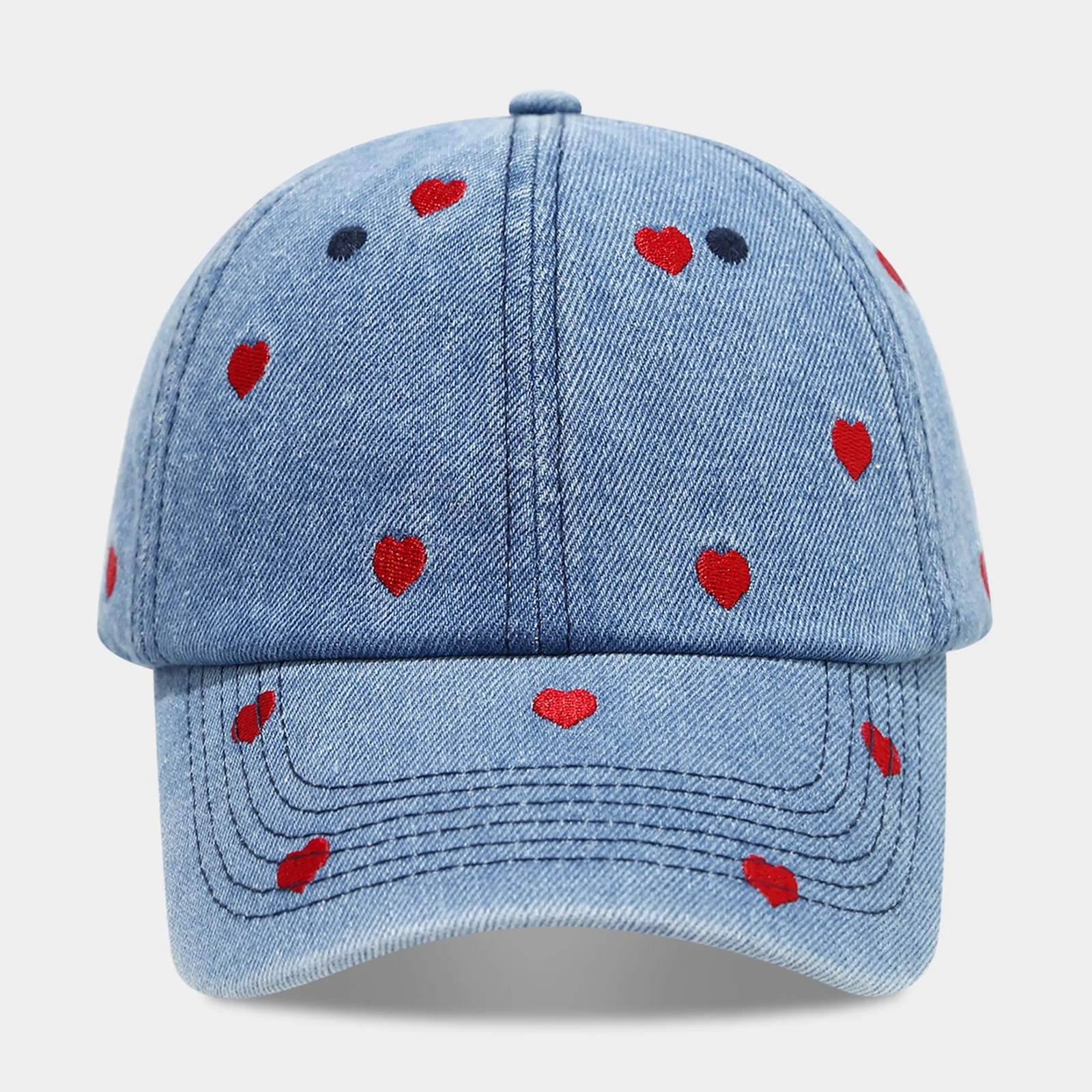 Casquette de baseball brodée pour la Saint-Valentin pour couple, chapeau réglable pour sports de plein air avec motif cœur pour lui et elle