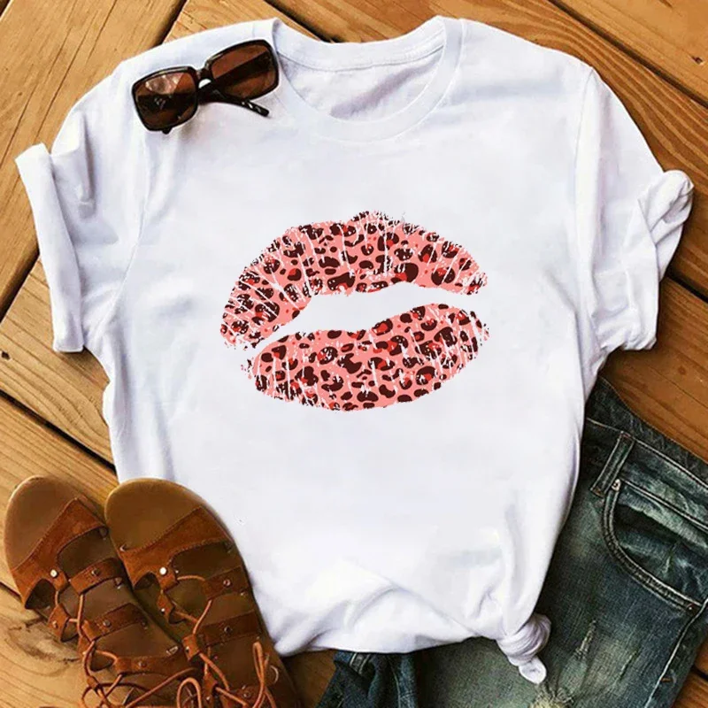 Leopard Print T Shirts Women Summer Short Sleeves T-shirt for Lady Shirt Harajuku O-neck Top Tees Female