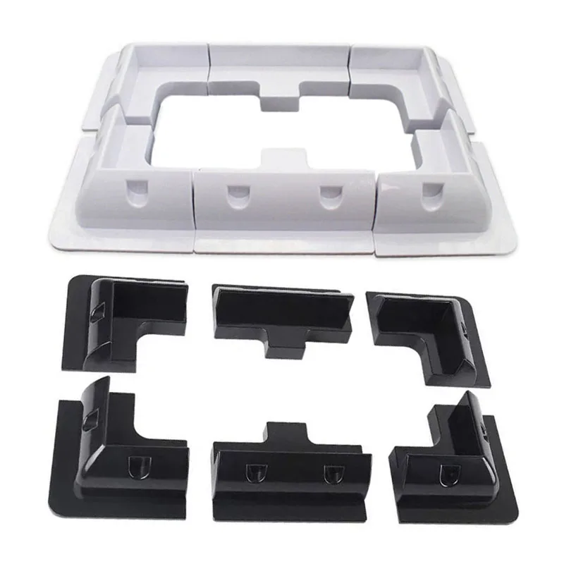 6 Piece Solar Panel Mounting Brackets Plastic Black and White Solar Panel Bezel Mounting Brackets for Solar Caravan RV Yacht