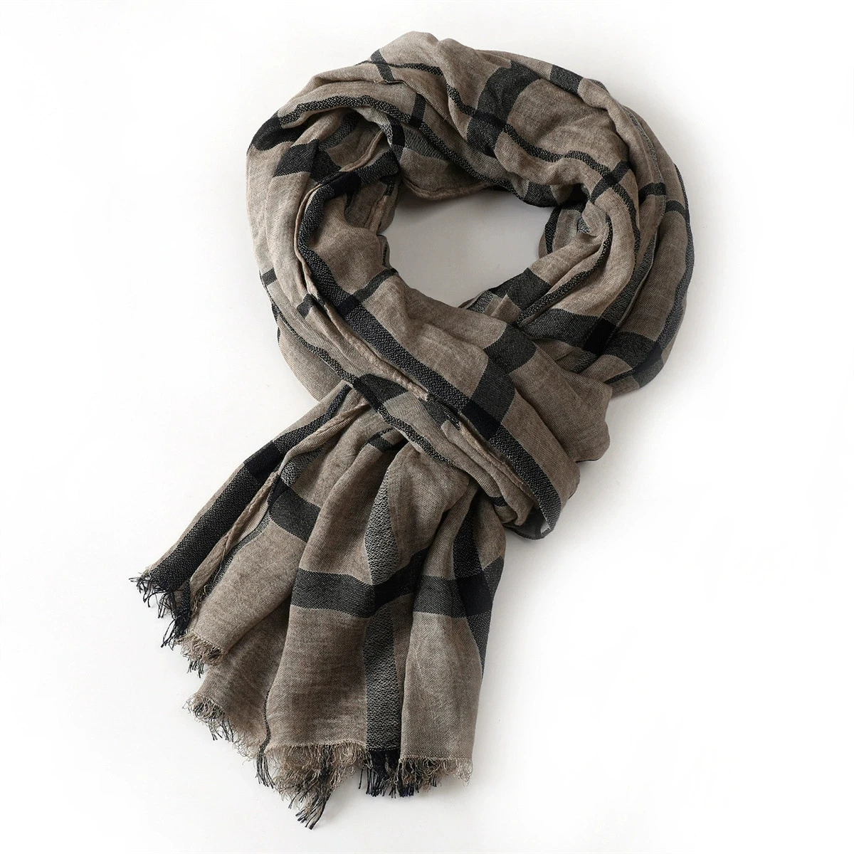 

Luxury Band Scarf Men Scarf Female & Male Shawl Wrap Cotton-Linen Feel Plaid Scarf for Men Autumn/Winter Warm Scarf Neck