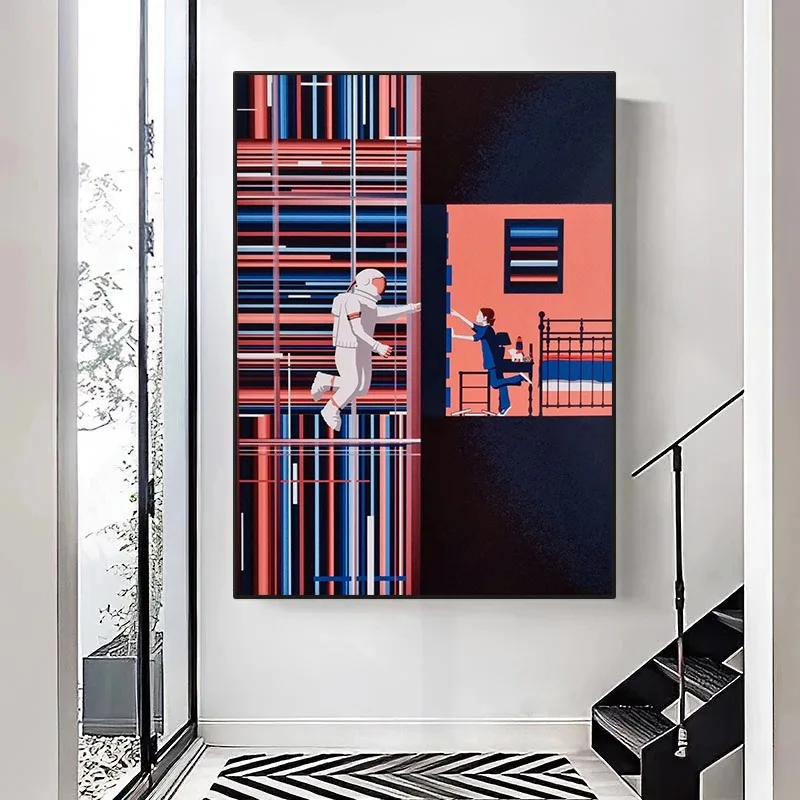 بين النجوم كنت شبحك فيلم تحية المشارك خمر الفضاء فيلم قماش اللوحة العصرية جدار الفن لغرفة المعيشة ديكور المنزل #3