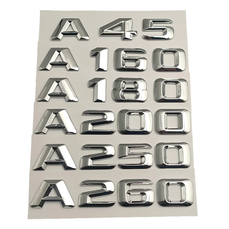 

3d Chrome Car Trunk Letters For Mercedes Benz A35 A45 AMG A160 A180 A200 A260 W176 W177 Logo Emblem Badge Sticker Accessories