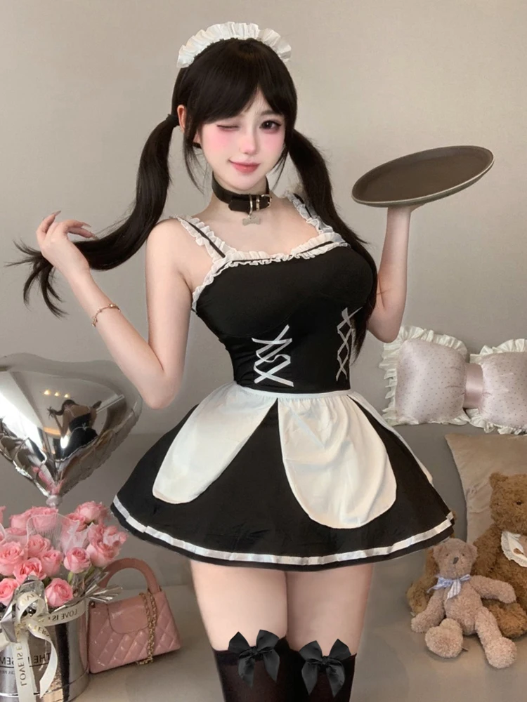 

Sweet Pure Desire School orm Dr Girl Cosplay Maid orm ort Skirt High Waist A-Line Summer Dr Role Play