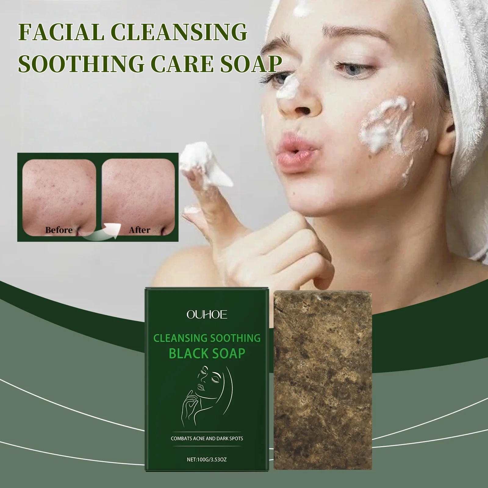 

Facial Cleansing Care Soap Gentle Cleansing Elastic Delicate Improves Skin Texture Moisturizing Remove Acne Nourishing Soap