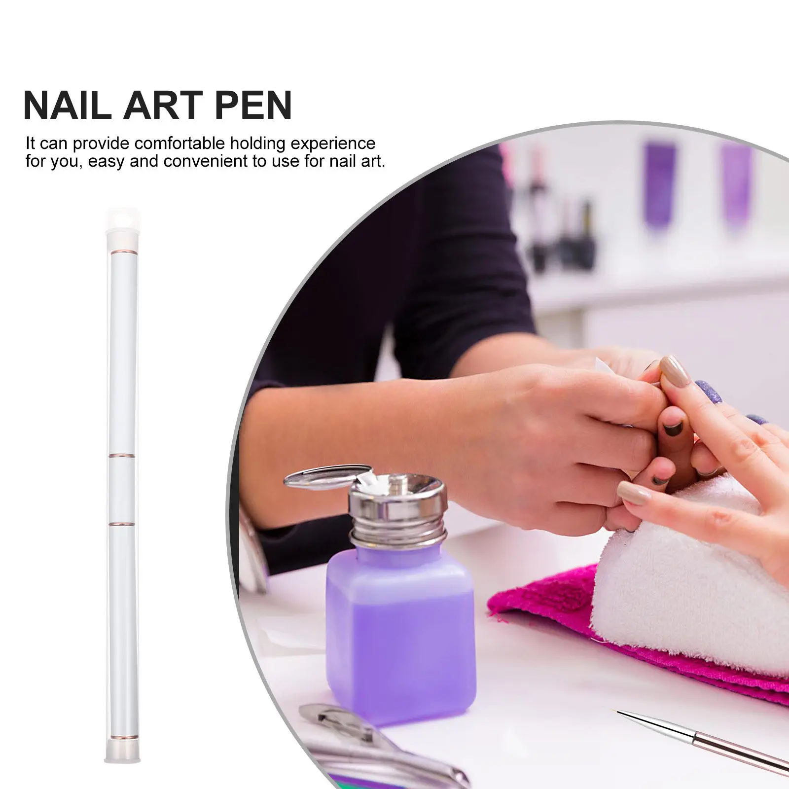 

Premium Double Head Manicure Pen for Nail Art DIY Elegant Liner Brush Portable Size with Cap Smooth Writing Nail Painting Tool