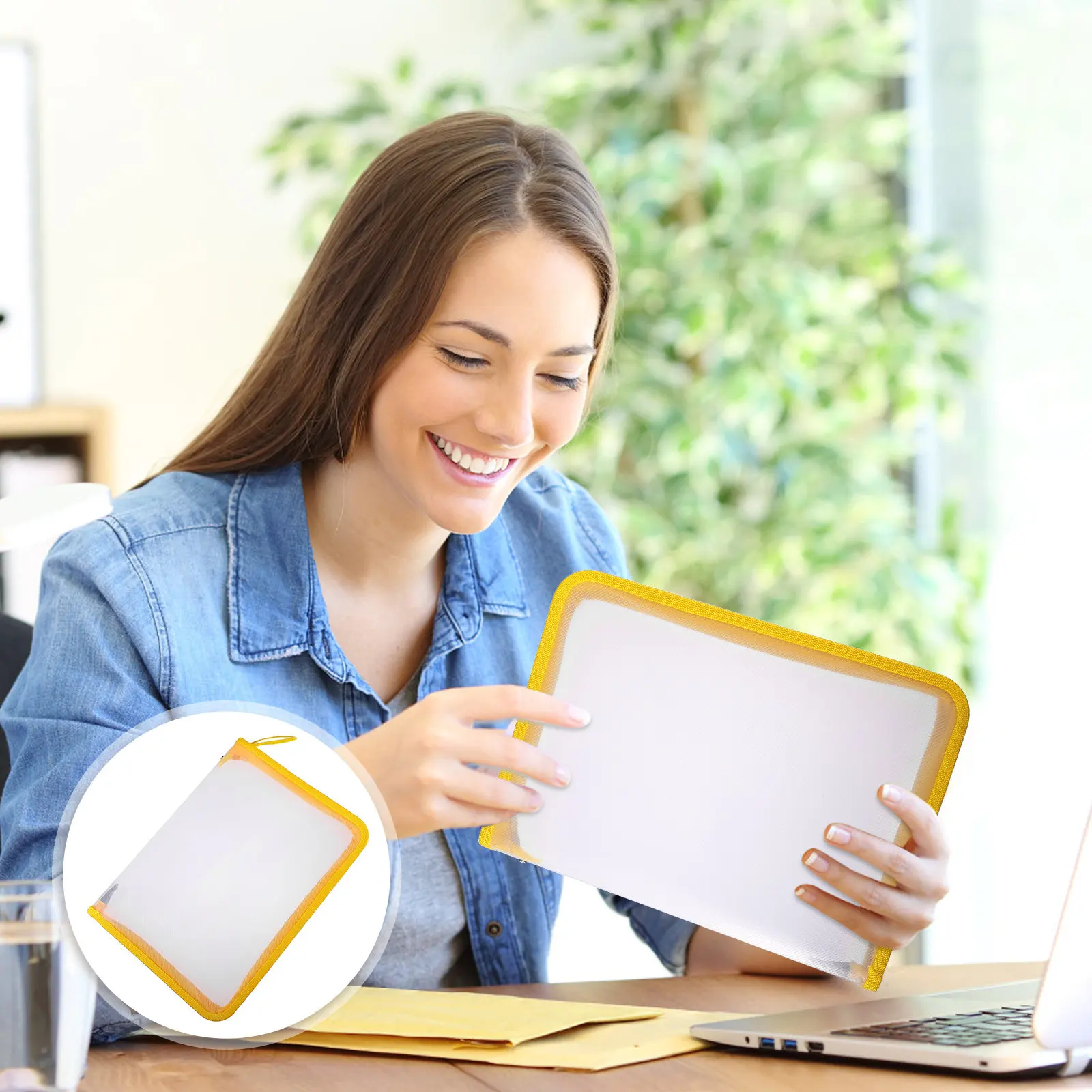 

1 шт. сумка для документов на молнии, изысканная, нелиняющая, легкая, компактная, для офиса, школы, бизнеса