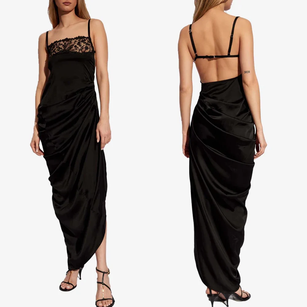 

Customized Sexy Elegant Asymmetric Midi Dress A-Line Evening Dresses Formal Exquisite High Quality Prom Party Gowns for Women