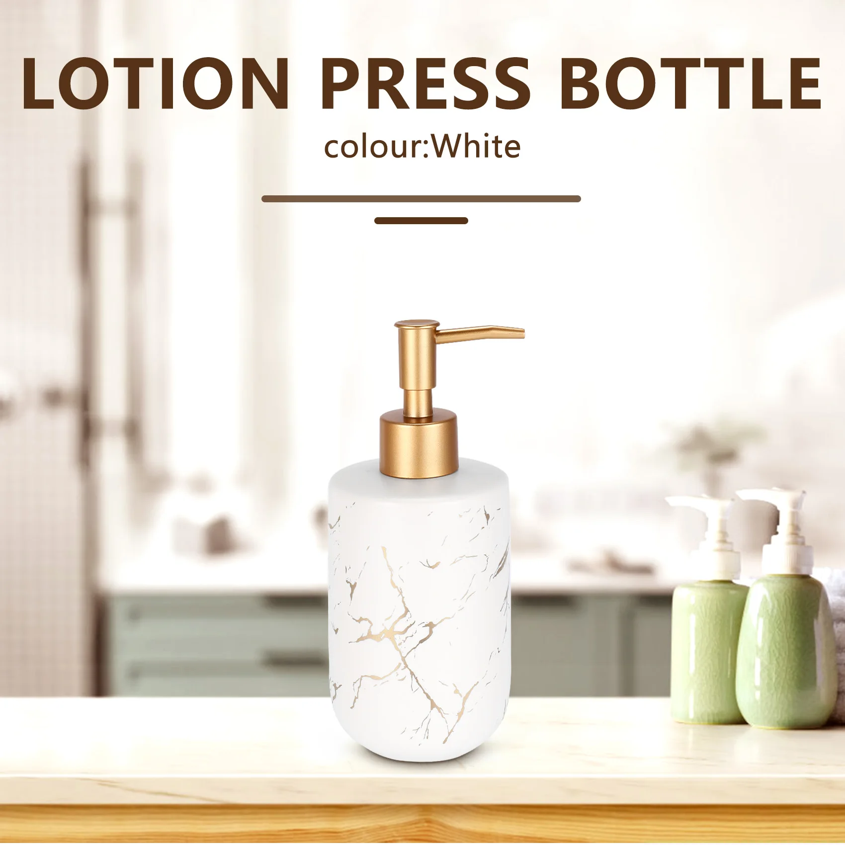 300ML Ceramics Emulsion Bottles Creative Latex Bottles Liquid Soap Dispensers Bathroom Set Home Decoration-White Matte