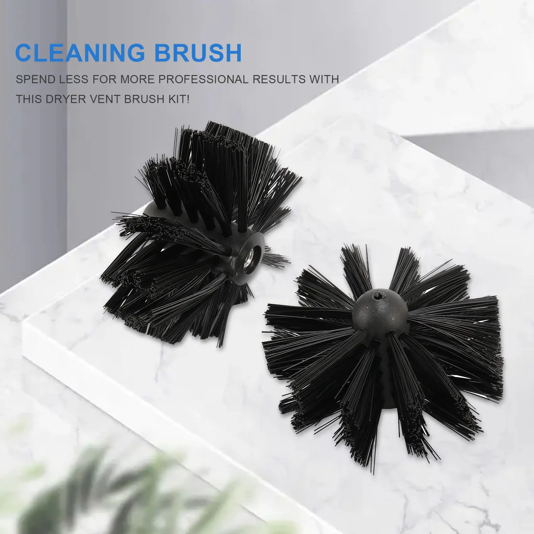 

[NEW!A93G】 Dryer Vent/Duct Brush Cleaning Kit, Chimney Cleaning Kit Lint Remover, Extends Up To 16 Feet, 2 Pack Brush Head
