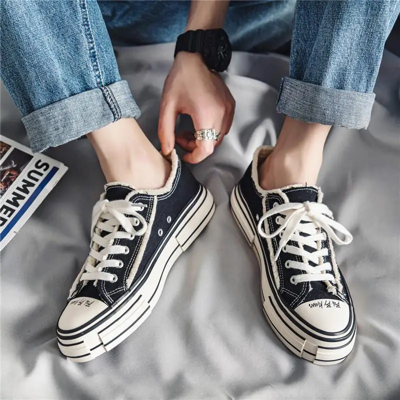 Canvas shoes 2026 canvas shoes men's casual shoes couple height increasing casual shoes autumn thick soled board shoes men