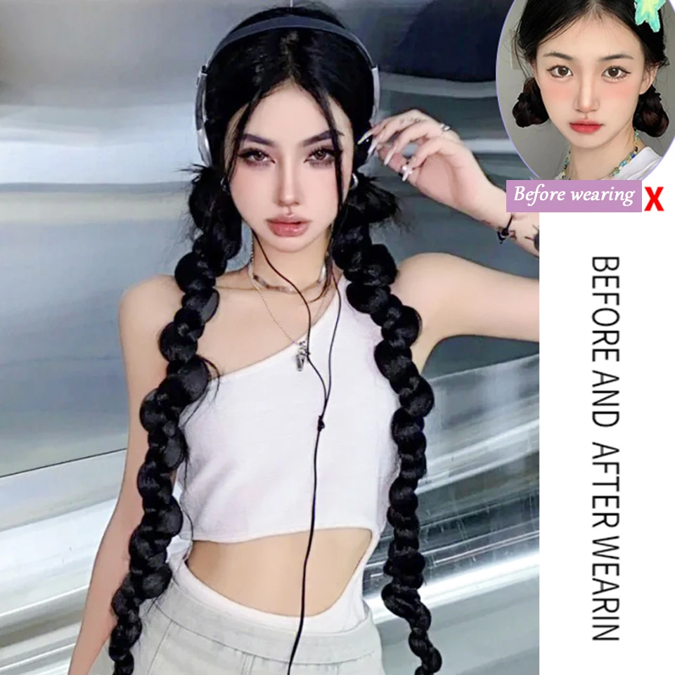 Twist Braid Wig Synthetic Braiding Ponytail Hair Extensions Female Twist Boxing Braid Dirty Braid New Chinese Style Ponytail