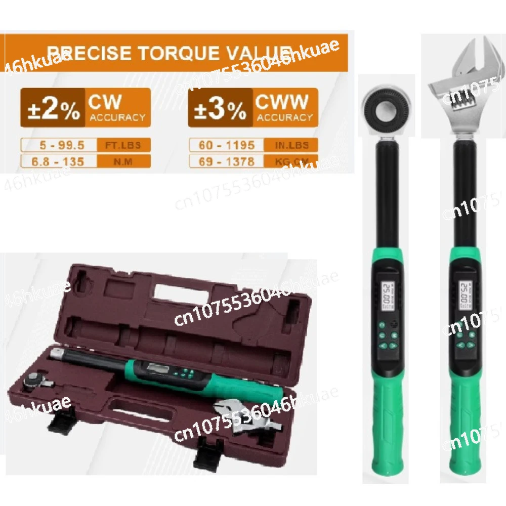 3PCS Adjustable Digital Torque Wrench 6.8-135N.m - Buzzer & LED Notification for Multi-Scene Maintenance