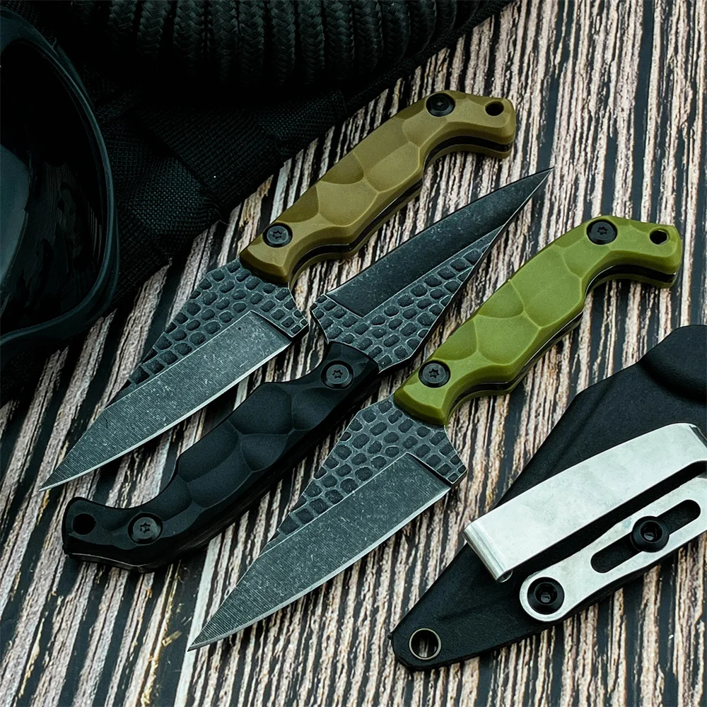 

Нож с фиксированным лезвием высокой твердости и ножнами, лезвие 8Cr13Mov, ручка из нейлонового волокна, прочный нож для кемпинга, инструмент для рыбалки