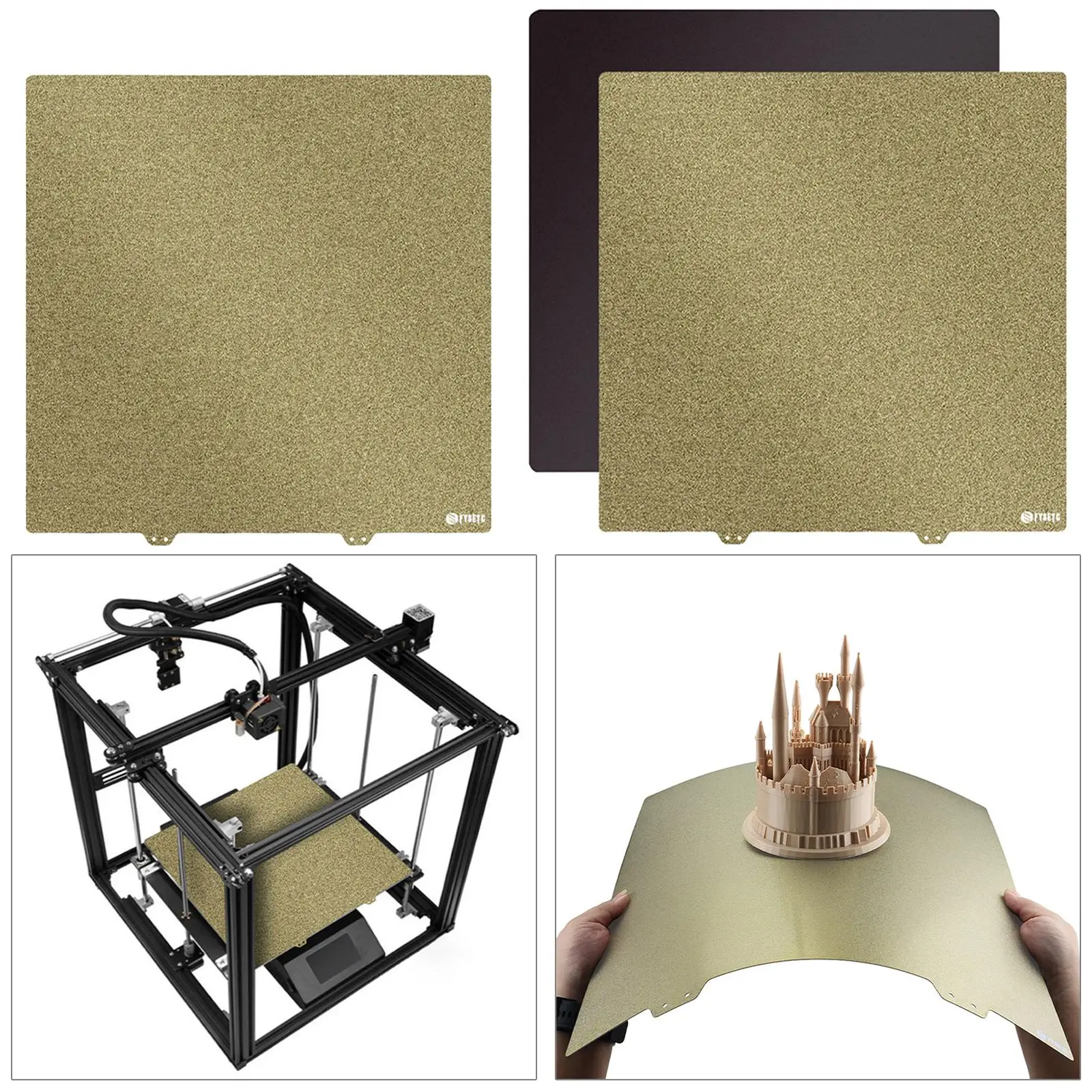 

Пластина для 3D-принтера Pei Sheet Coated Printing Plate, двусторонняя, текстурированная, 377x370 мм, для термостола, сменная