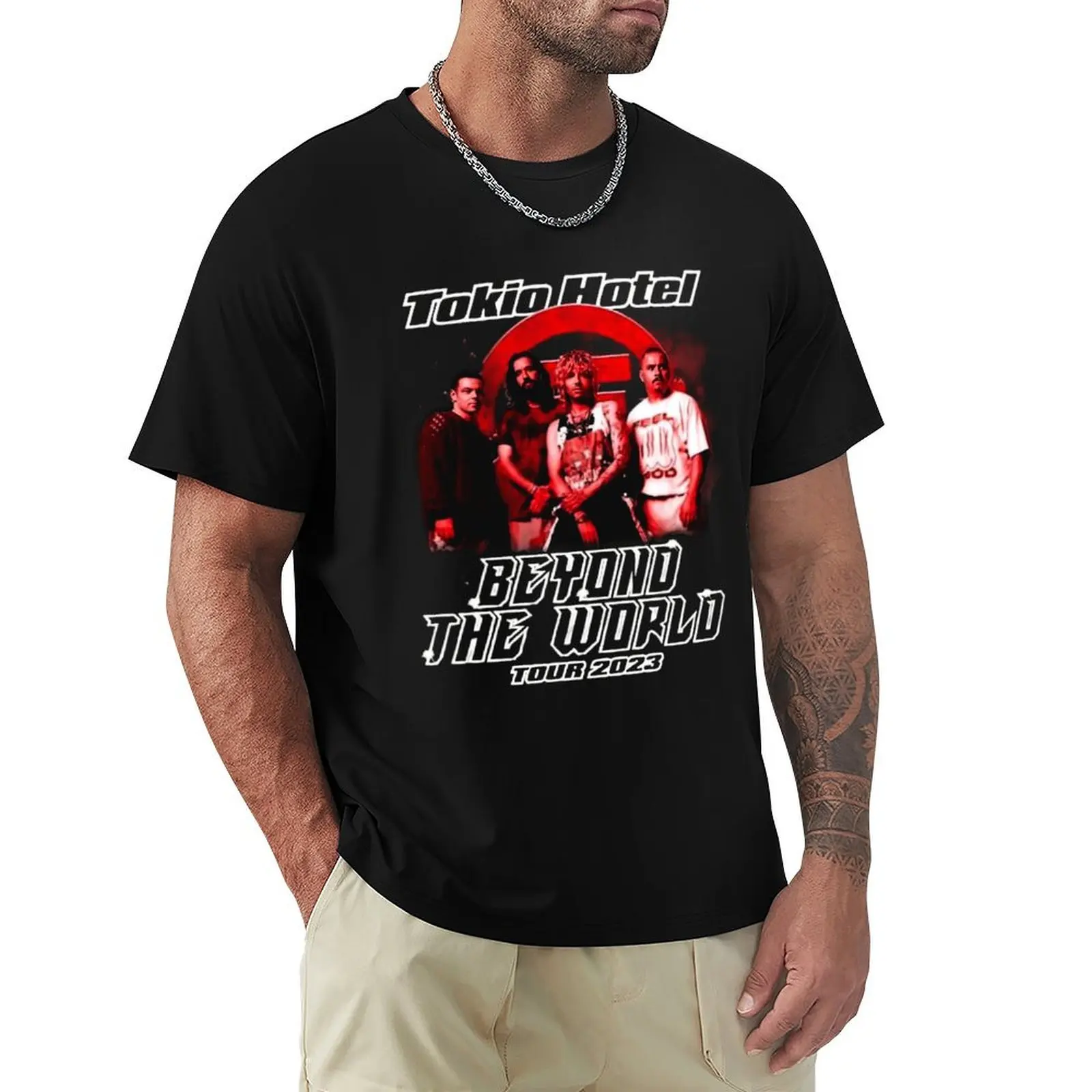 

TOKIO HOTEL BEYOND THE WORLD TOUR T-Shirt Work Outdoor T-Shirt for Men