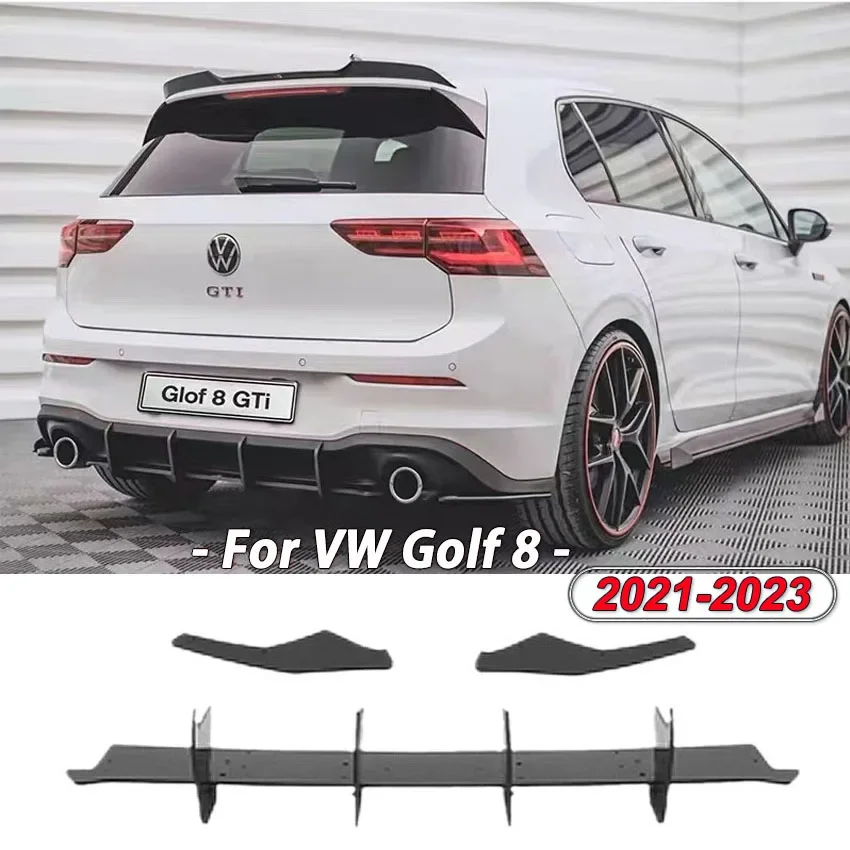 

Factory High Quality Black MAX style Car Rear Lip Protector Rear Bumper Lip Rear Diffuser For VW Golf MK8 GTI Rline 2021-2023