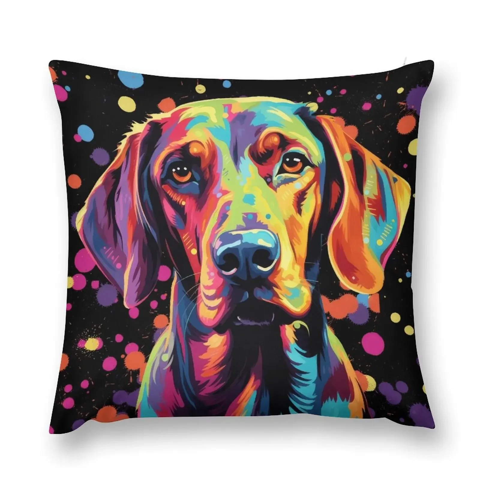 colorful redbone coonhound colorful dog painting Throw Pillow Sofa Pillow Cover christmas ornaments 2025 pillow