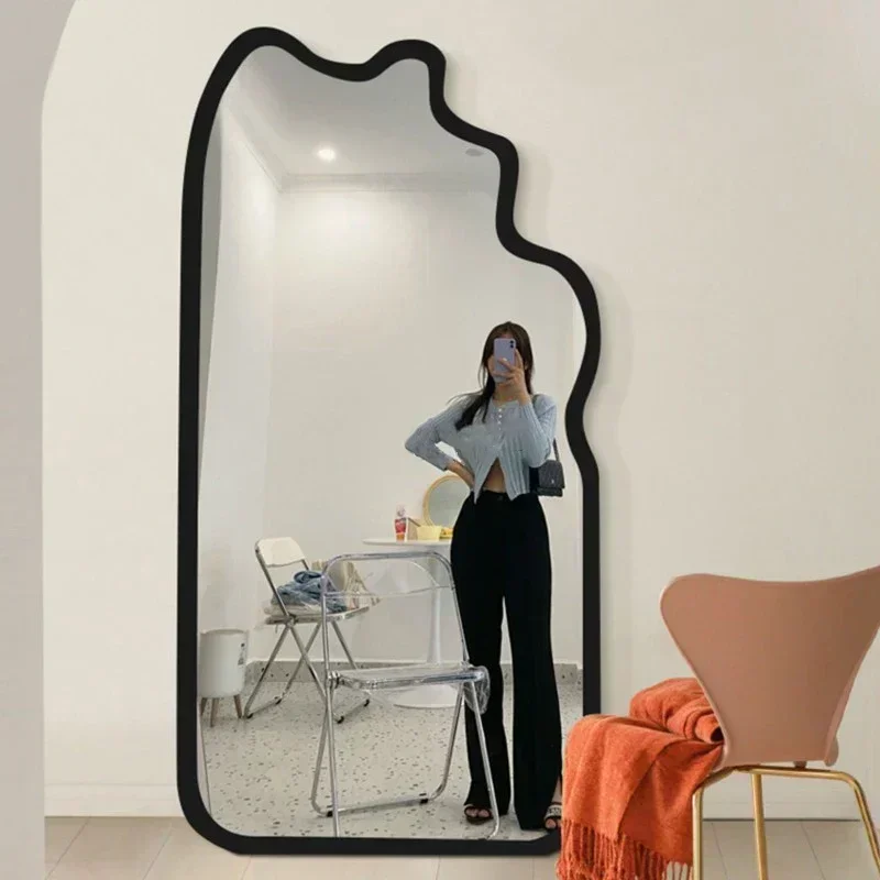 Decorative Mirror Full Body Aesthetic Bedroom Vanity Large Bathroom Mirror Irregular Living Room