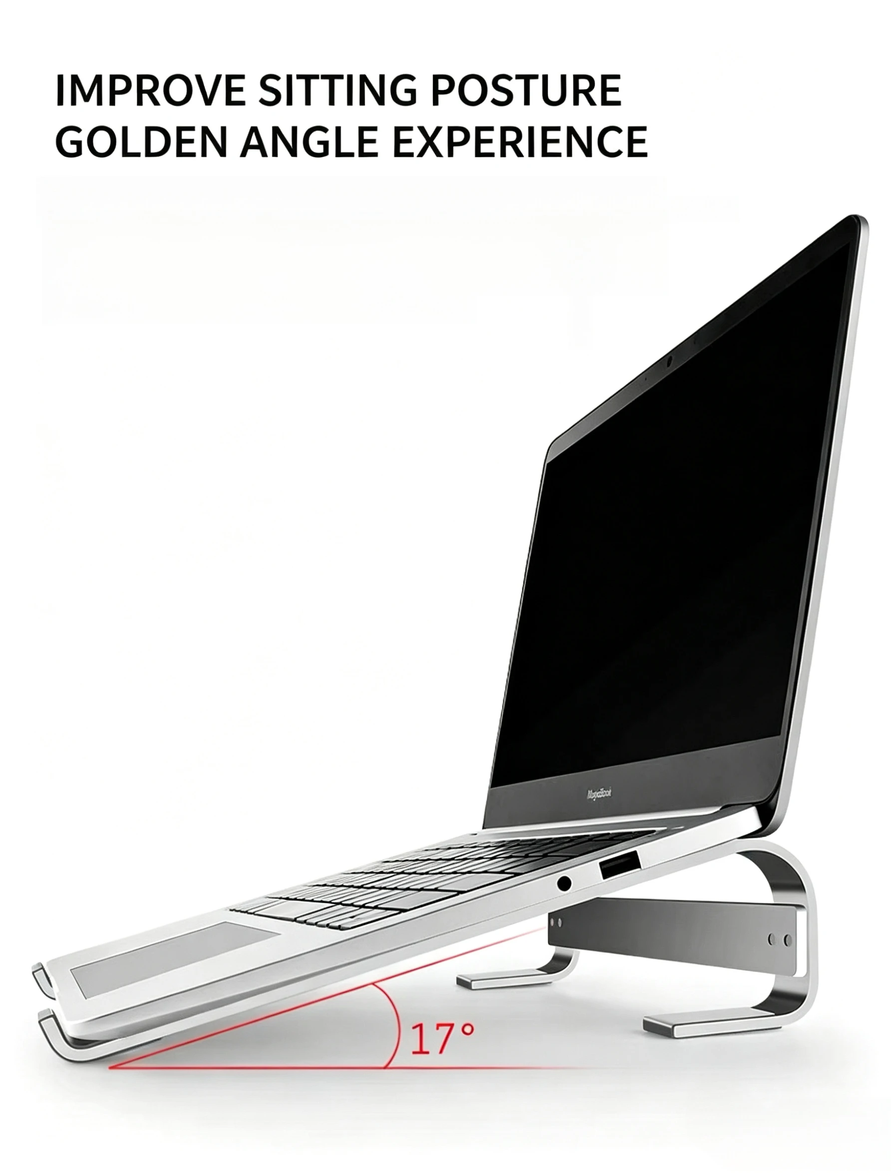 Support pour ordinateur portable de bureau, support en alliage d'aluminium, forte capacité de charge, multifonctionnel et stable