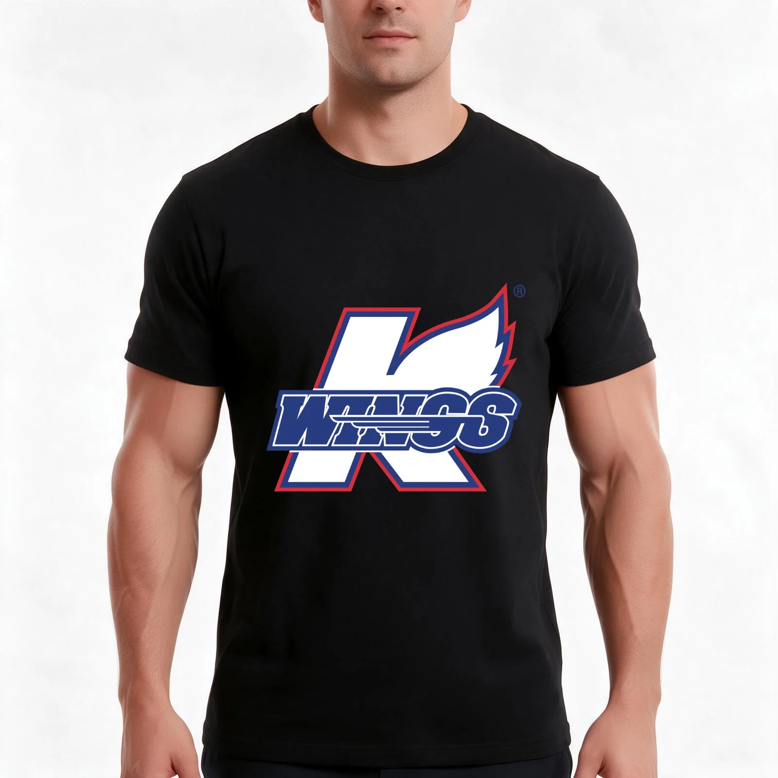 KALAMAZOO WINGS T-Shirt, Summer Casual Cotton Tee, Oversized Streetwear Tops, Vintage Graphic Print, Loose Fit Short Sleeve