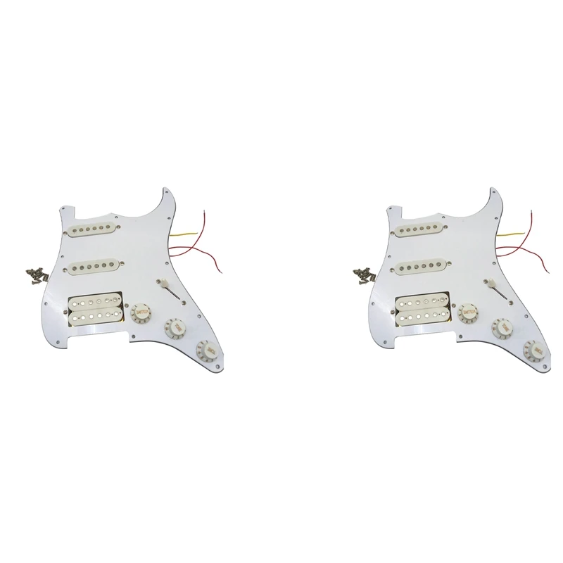 

2X Electric Guitar Pickguard Pickups Loaded Prewired Scratchplate Assembly 11 Hole SSH White