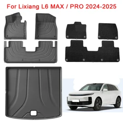 Car Floor Mats for Lixiang L6 MAX PRO 2024 2025 Waterproof Non-slip Foot Pad TPE Car Carpet Black Floor Liners Trunk Mats