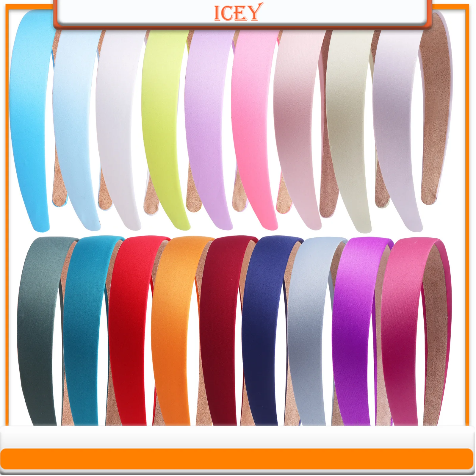 28pcs 3cm Headbands Satin Headwear Solid Color Headband Wide Edge Hair Accessories Handmade DIY Hair Hoop