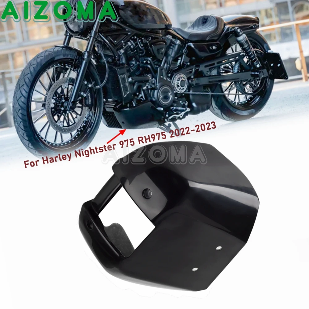 

Black Fiber Glass FRP Front Lower Fairing Motorcycle Chin Spoiler Mudguard For Harley Nightster 975 RH 975 RH975 Parts 2022 2023