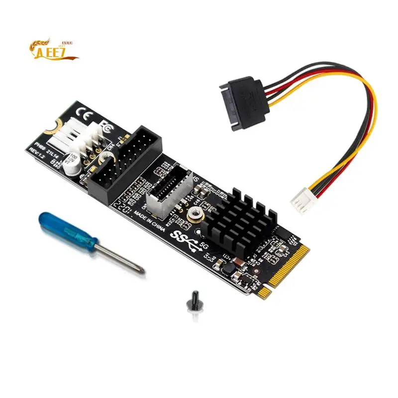 

AEE7-M.2 PCI E к USB3.0 TYPE-C + 19/20P Интерфейсная карта расширения Удлинитель графической видеокарты M2 к PCI-E Передача для майнинга