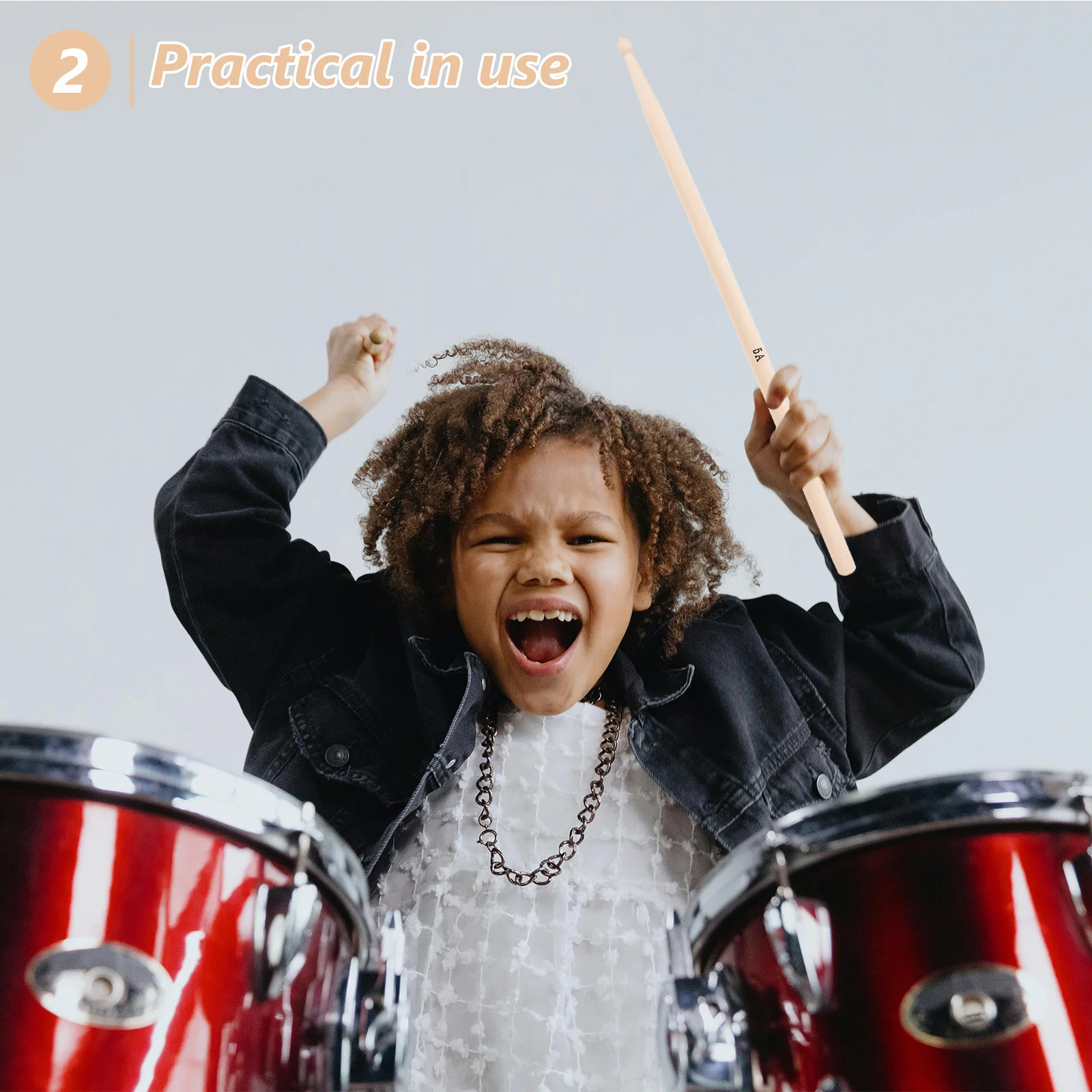 

1Pair Oak Drum Sticks 5a Smooth Surface Practical Wooden Drumsticks for Stage Percussion Performance Accessories