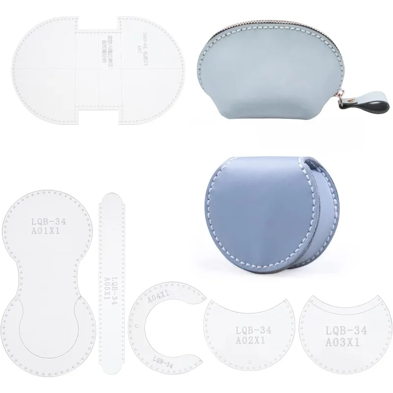 1 Bag 2 Styles Acrylic Wallet Template Coin Purse Acrylic Template Clear Acrylic Handbag Template Leather Pattern Stencil