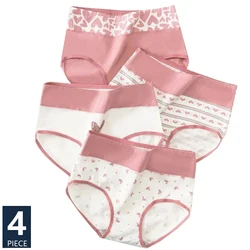 4Pcs/Set High Waist Cotton Women Panties Body Shaper Underwear Fashion Print Girls Briefs Breathable Pantys Female Lingerie