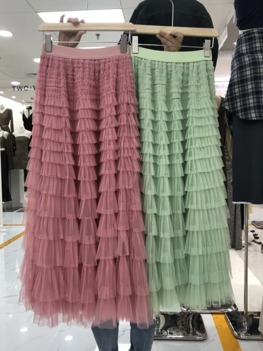 

Нежное многослойное пышное платье Sweet Princ в стиле A-силуэта с высокой талией, длинное, для весны и осени