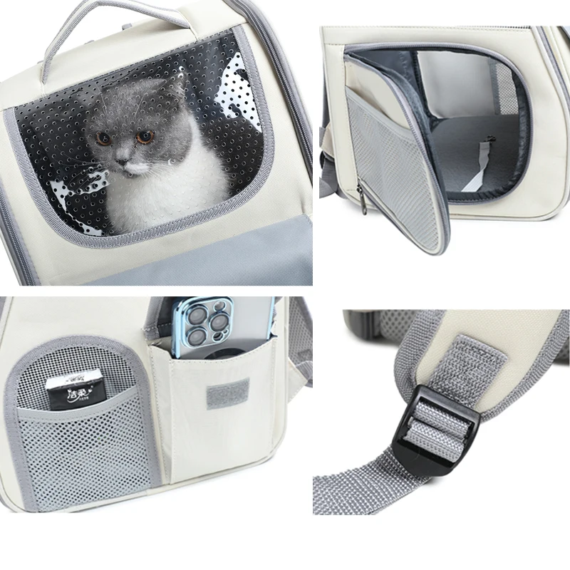 Big Space Cat Puppy Carrier Backpack Multifunctional Pet Double Shoulder Bags for Outdoor Walking Travelling transportin gato