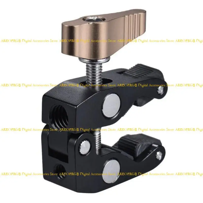 

E21E Camera Clamp Mount Arm Adjustable Arm And Additional 1/4 3/8 Screw Holes