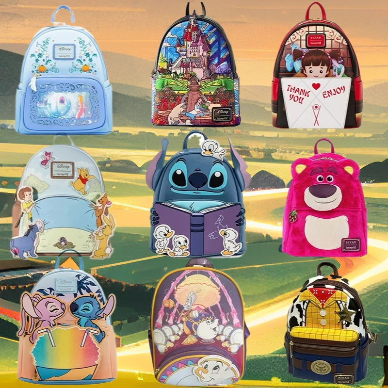 حقيبة ظهر نسائية مزدوجة الكتف من Lilo & Stitch Pooh Mini