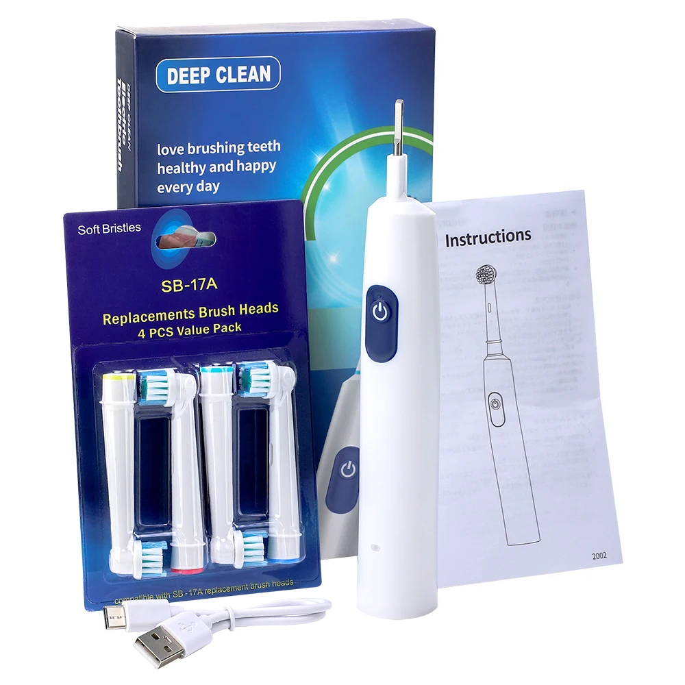 Elektrische Zahnbürste, kabellos, über USB wiederaufladbar, wasserdicht, intelligente Zahnbürste, effektive Mundpflege, automatische Zahnbürste für Erwachsene