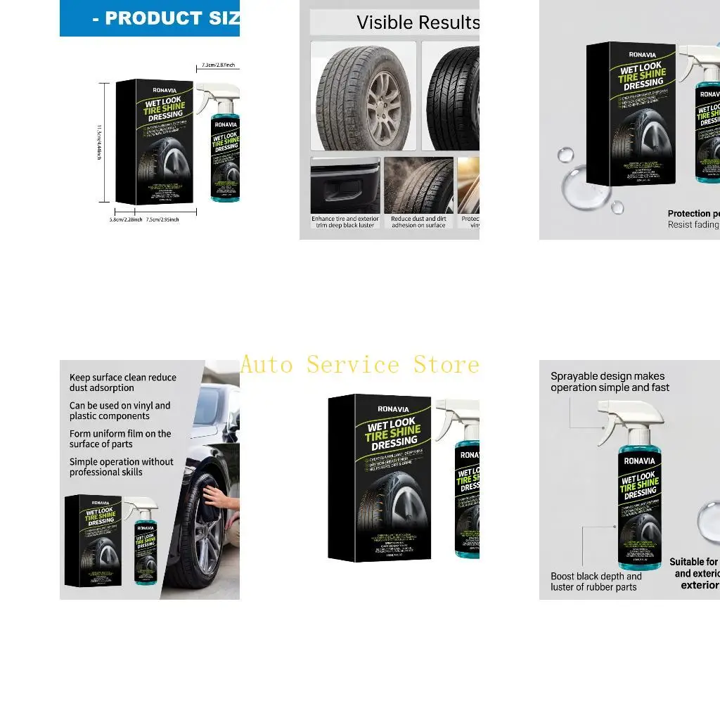 462A Routine Tire Dressing for Automotive Use, 120ml Bottle for Home Car Wash Care, Tire Gloss Maintenance, and Darker Finish