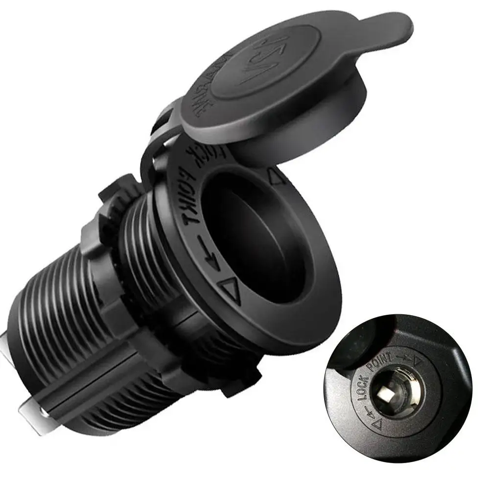 Tomada de isqueiro de carro 12V-24V plugue à prova d'água, iate marinho, motocicleta, caminhão RV ATV adaptador de tomada de energia