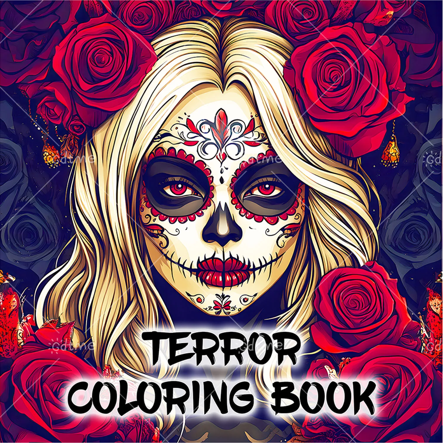 

Adult Picture Book TERROR Coloring Book 24Page Pearlescent cover with Simple Designs for Stress Relief and Creativity
