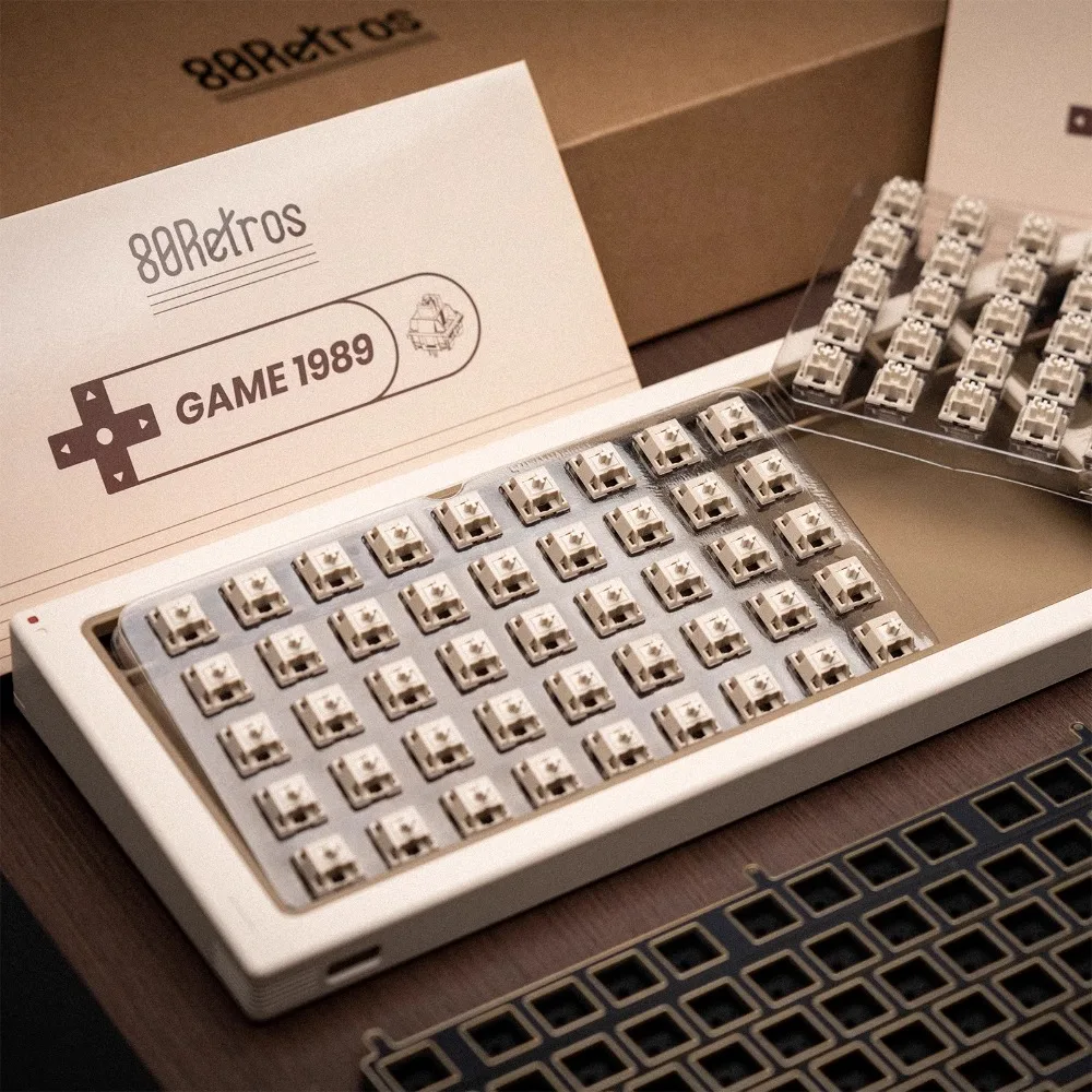 80Retros GAME 1989 Mechanical Keyboard Switch MX Dustproof Linear Shaft Retro 45±5gf KTT Axis Mahjong Stone Voice Customized DIY