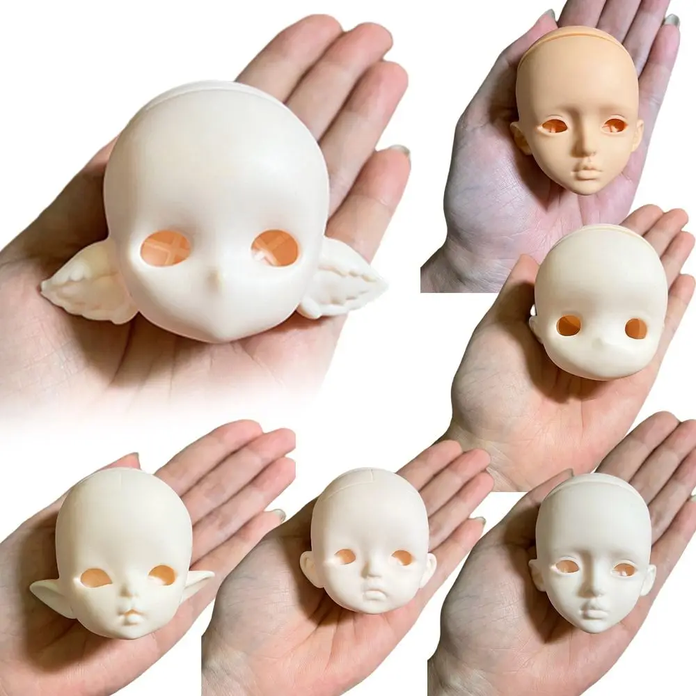 Fashion Handmade 1/6 MJD Doll Head Half-White Skin Soft PVC No Makeup Doll Head No Makeup DIY BJD Doll's Head Dress Up Toys