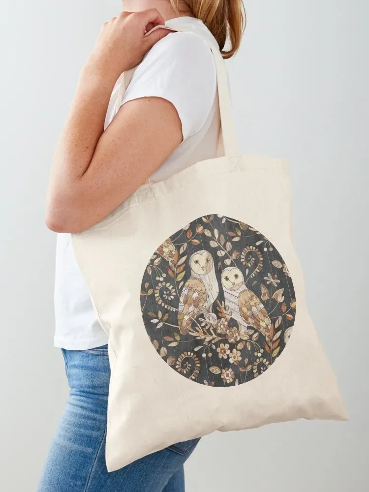 Wooden Wonderland Barn Owl Collage Tote Bag Canvas stote bag tote bag Shopping bags