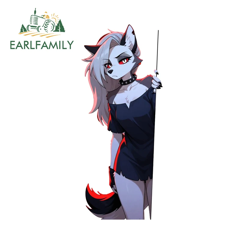 EARLFAMILY Furry Loona Peeker Car Stickers Fashion Vehicle Decal Occlusion Scratch Suitable for PVC Camper RV Custom Printing