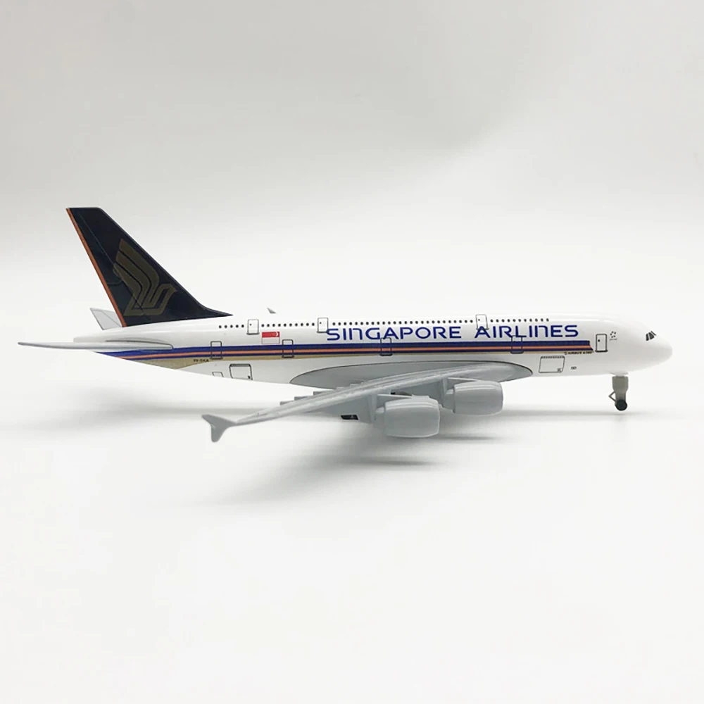 

18cm Aircraft Model Airbus A380 Singapore Airlines Alloy Plane Toy Children Kids Gift for Collection Decoration